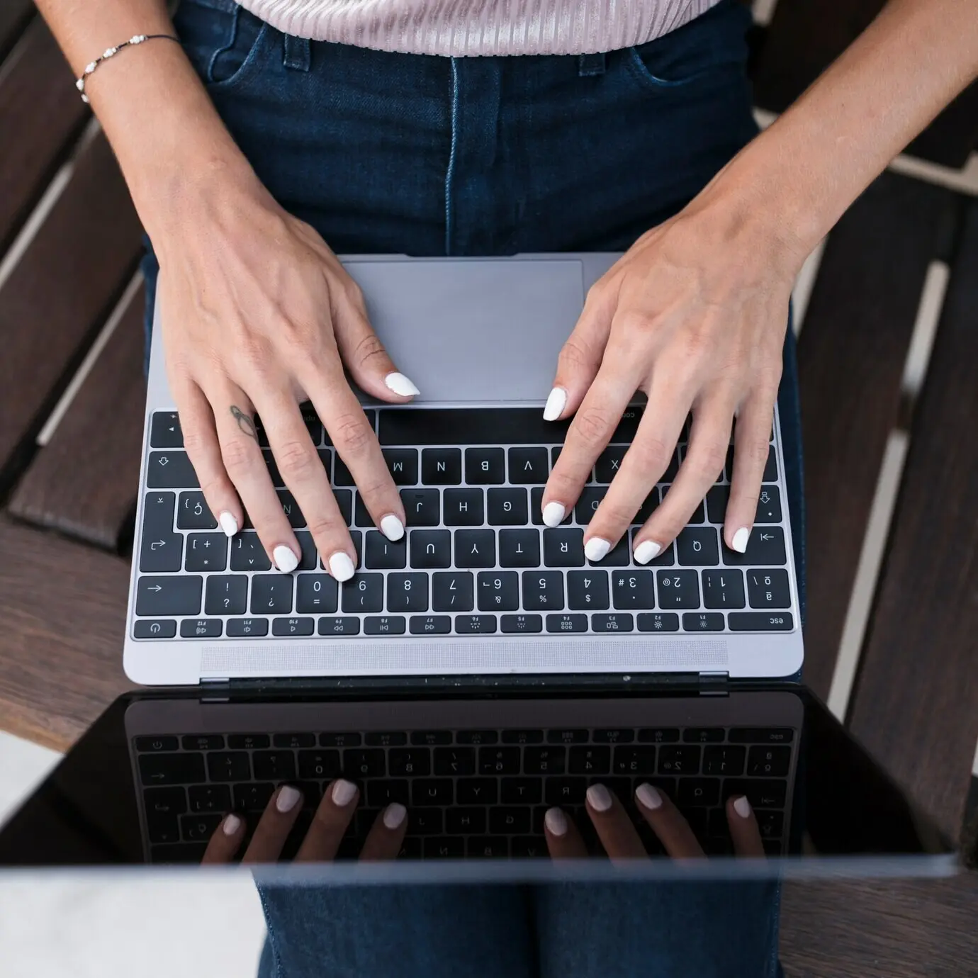 A girl with a laptop